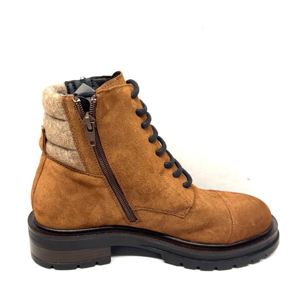 MIZ MOOZ NUBUCK LEATHER BOOTS SIDE ZIP LACE UP 37EU/ 7US CAMEL Z-167 - Picture 6 of 6